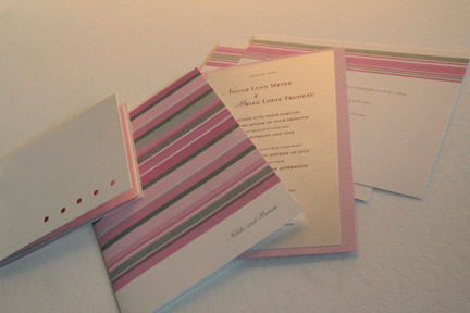 This gorgeous pink and silver wedding invitation set was designed for my 